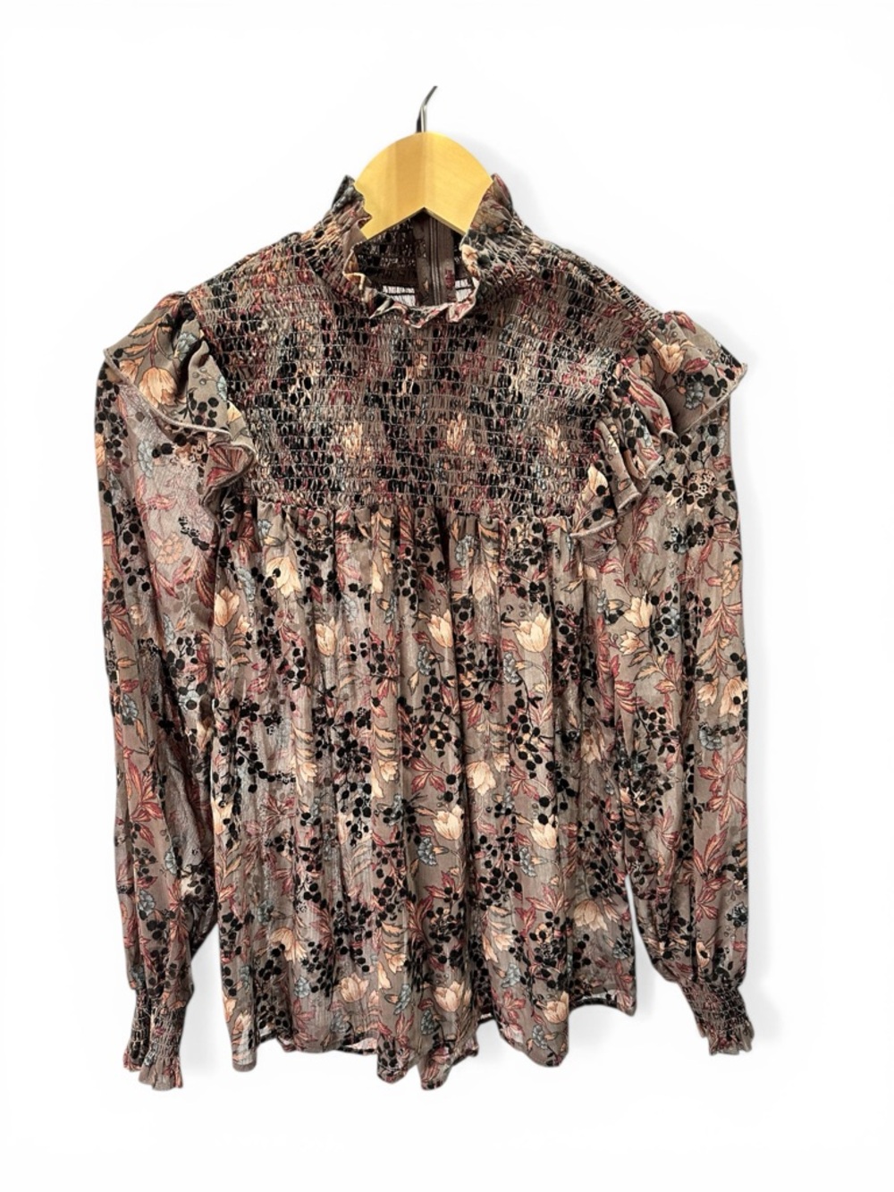 Knox Rose Floral Smocked Blouse Size XS Western Festival  Cottagecore EUC